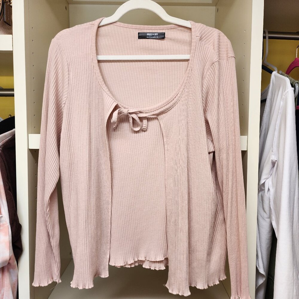 Baby Pink Tank and Cardigan Set